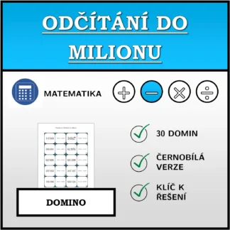 Domino: Odčítání do milionu