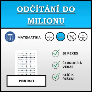 Pexeso: Odčítání do milionu