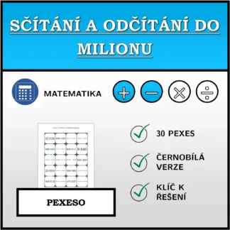 Pexeso: Sčítání a odčítání do milionu