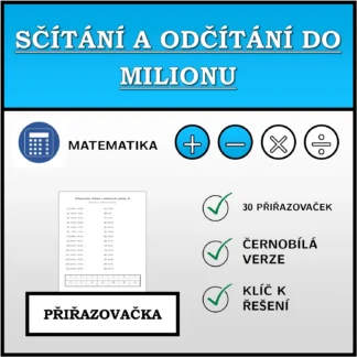 Přiřazovačka: Sčítání a odčítání do milionu