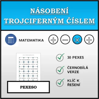Pexeso: Násobení trojciferným číslem