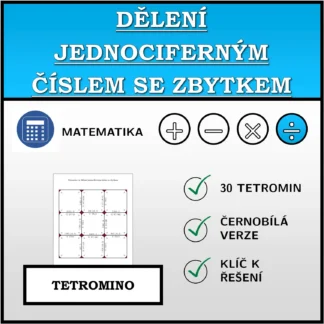 Tetromino: Dělení jednociferným číslem se zbytkem