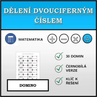 Domino: Dělení dvouciferným číslem
