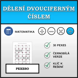 Pexeso: Dělení dvouciferným číslem