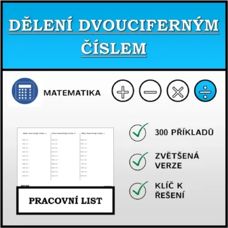 Pracovní list: Dělení dvouciferným číslem