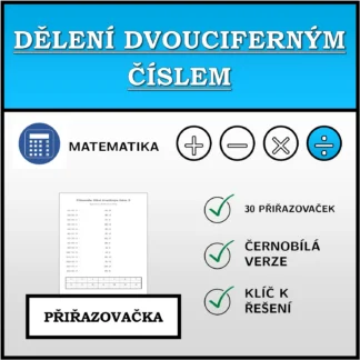 Přiřazovačka: Dělení dvouciferným číslem