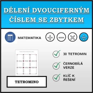 Tetromino: Dělení dvouciferným číslem se zbytkem