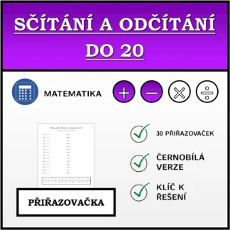 Přiřazovačka: Sčítání a odčítání do 20