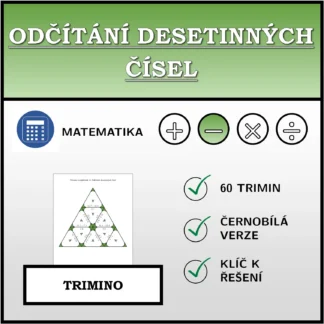 Trimino: Odčítání desetinných čísel
