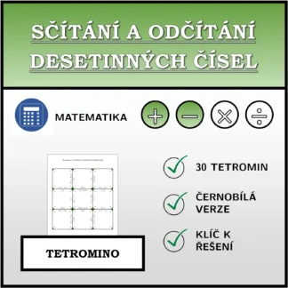Tetromino: Sčítání a odčítání desetinných čísel