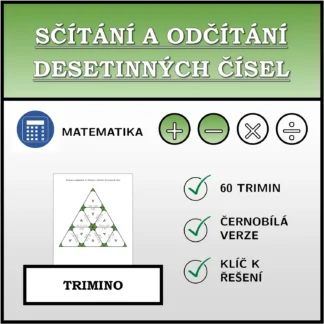 Trimino: Sčítání a odčítání desetinných čísel