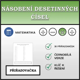Přiřazovačka: Násobení desetinných čísel