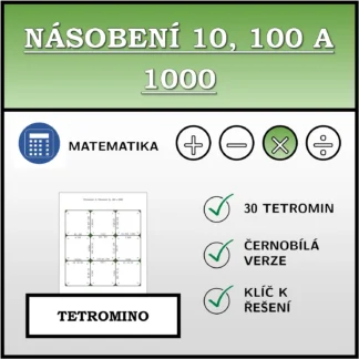 Tetromino: Násobení 10, 100 a 1000