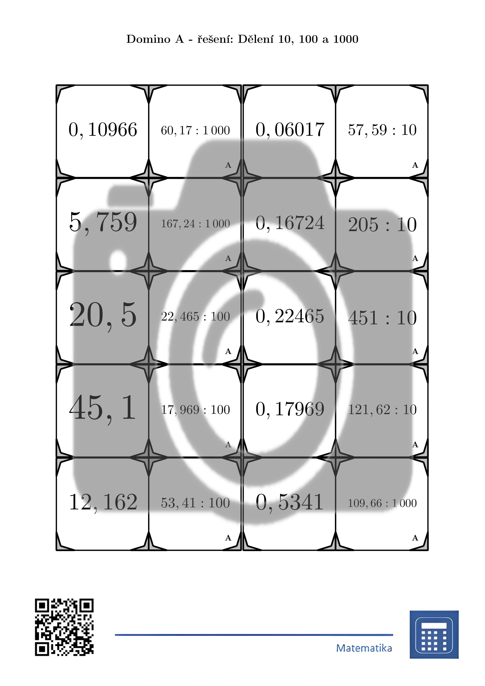 Domino: Dělení 10, 100 a 1000 - Obrázek 4