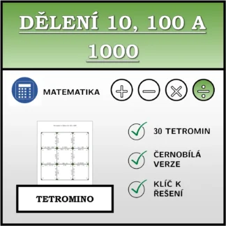 Tetromino: Dělení 10, 100 a 1000