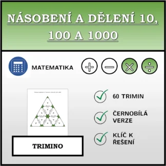 Trimino: Násobení a dělení 10, 100 a 1000