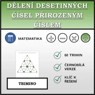 Trimino: Dělení desetinných čísel přirozeným číslem