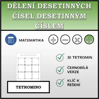 Tetromino: Dělení desetinných čísel desetinným číslem