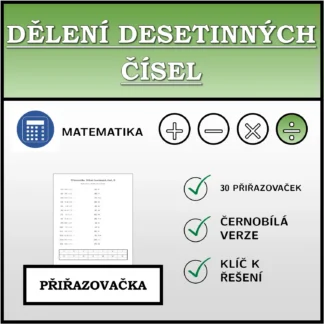 Přiřazovačka: Dělení desetinných čísel