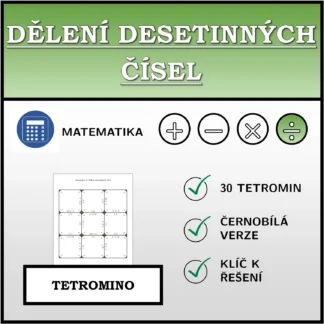 Tetromino: Dělení desetinných čísel