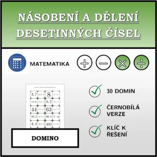 Domino: Násobení a dělení desetinných čísel