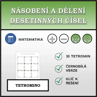 Tetromino: Násobení a dělení desetinných čísel