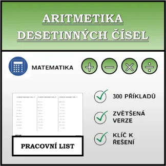 Pracovní list: Aritmetika desetinných čísel