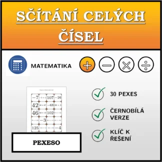 Pexeso: Sčítání celých čísel