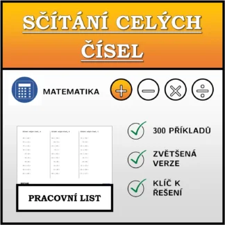 Pracovní list: Sčítání celých čísel