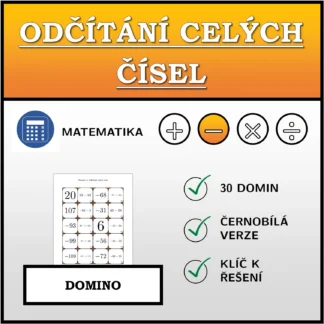 Domino: Odčítání celých čísel