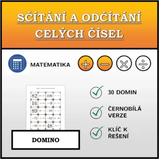 Domino: Sčítání a odčítání celých čísel