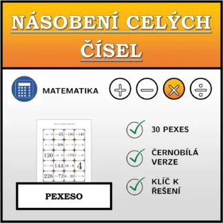 Pexeso: Násobení celých čísel
