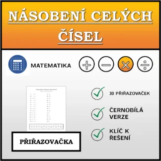 Přiřazovačka: Násobení celých čísel