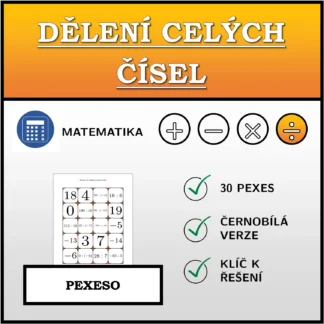 Pexeso: Dělení celých čísel