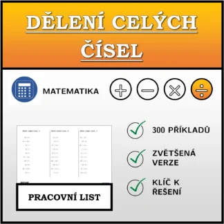Pracovní list: Dělení celých čísel