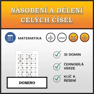 Domino: Násobení a dělení celých čísel
