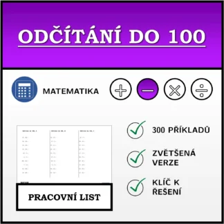 Pracovní list: Odčítání do 100