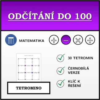 Tetromino: Odčítání do 100