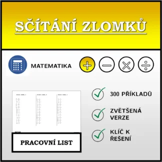Pracovní list: Sčítání zlomků