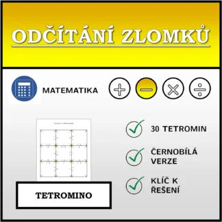 Tetromino: Odčítání zlomků
