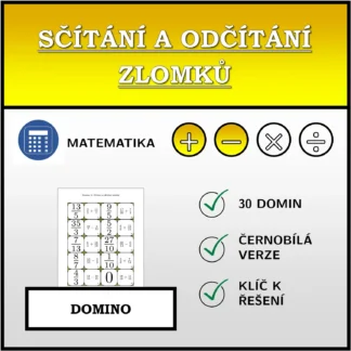 Domino: Sčítání a odčítání zlomků