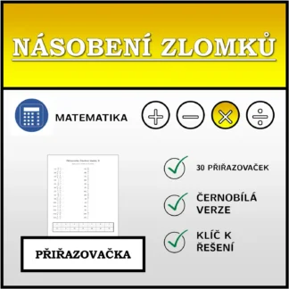 Přiřazovačka: Násobení zlomků