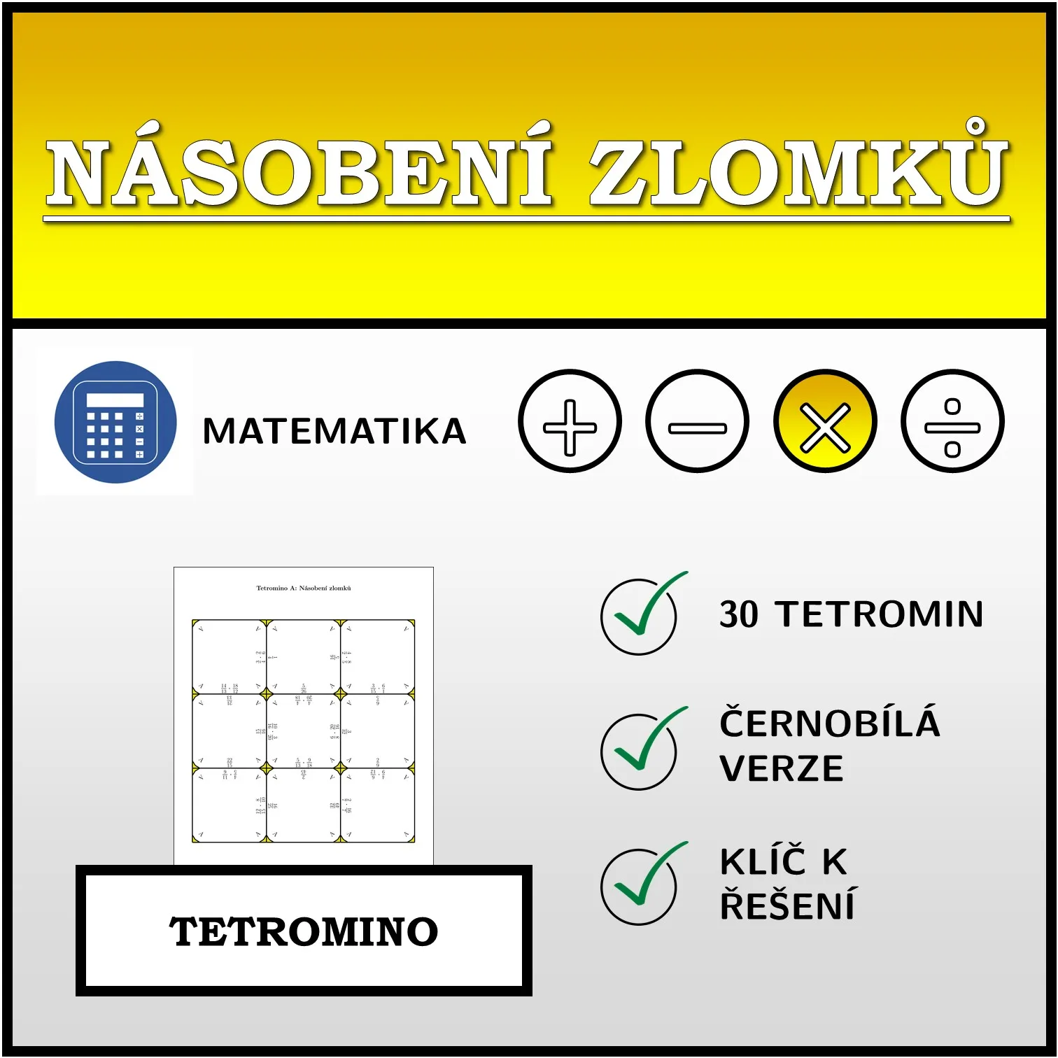 Tetromino: Násobení zlomků
