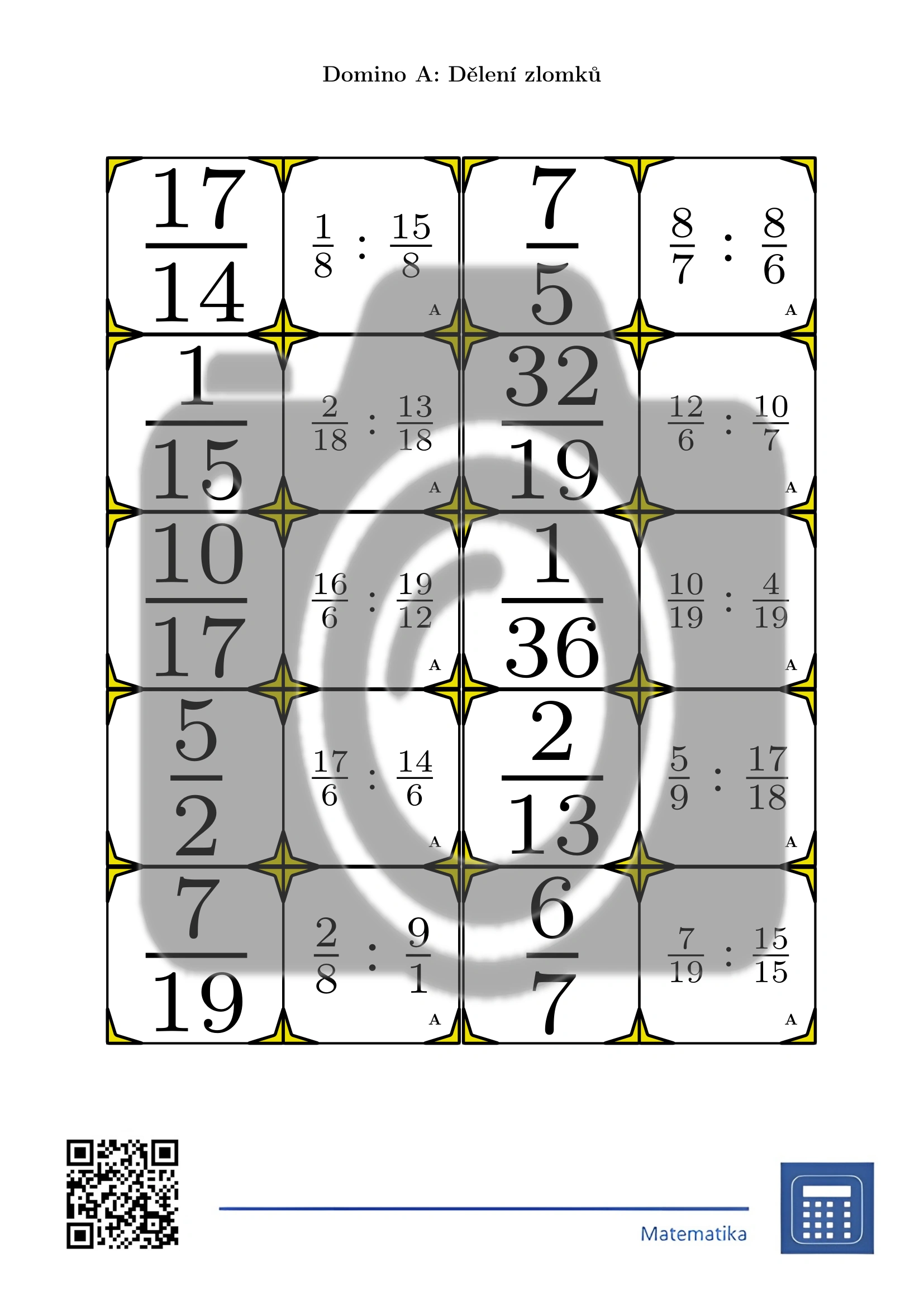 Domino: Dělení zlomků - Obrázek 2