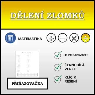 Přiřazovačka: Dělení zlomků