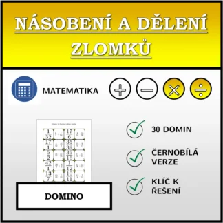 Domino: Násobení a dělení zlomků