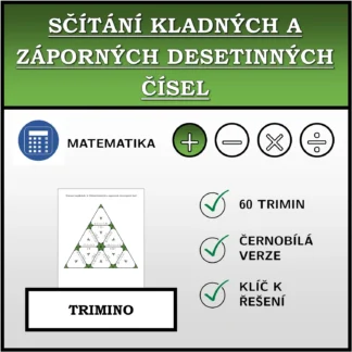 Trimino: Sčítání kladných a záporných desetinných čísel