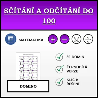 Domino: Sčítání a odčítání do 100