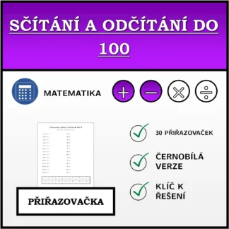 Přiřazovačka: Sčítání a odčítání do 100