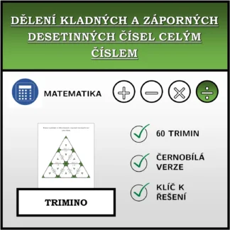 Trimino: Dělení kladných a záporných desetinných čísel celým číslem